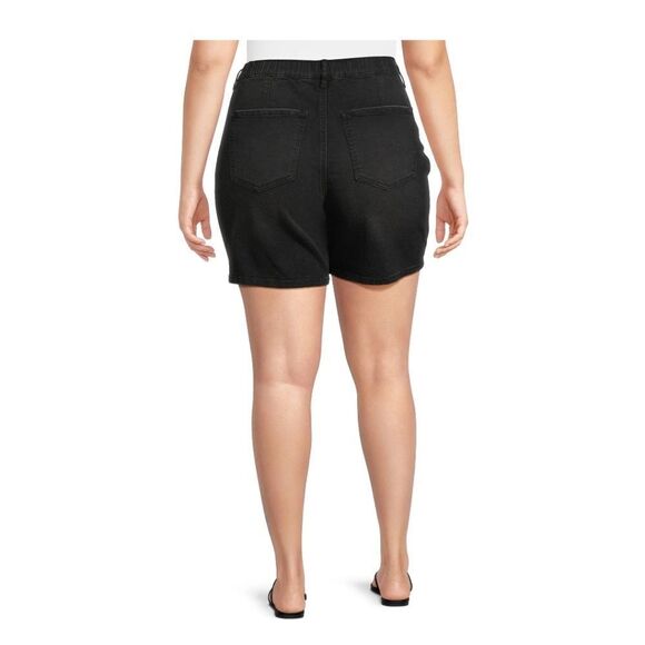 Terra & Sky Women's Plus Size Bermuda Denim Shorts, 7” Inseam, Size 4X (28-30W) - Picture 5 of 9